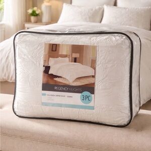 Regency Heights Deanna Full/Queen Comforter Set 3PC White New